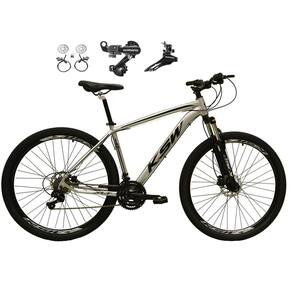 Bicicleta aro 29 Ksw Xlt 24v Câmbios Shimano Freios Hidráulicos Garfo com Suspensão - Prata\Preto