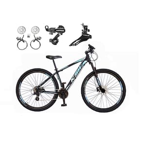 Bicicleta aro 29 Ksw Xlt 24v Câmbios Shimano Freios Hidráulicos Garfo com Suspensão - Preto\Azul