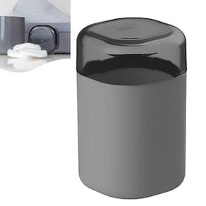 Porta Algodão e Cotonete Dual Organizador Pia Banheiro Cinza Escuro PAD 900 Ou