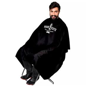 Capa Cetim sem Manga Impressão Barbeiro Preto