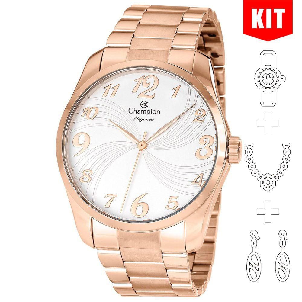 Relógio CHAMPION KIT feminino rosê analógico CN26715E