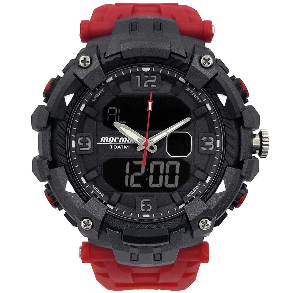 Relógio MORMAII masculino anadigi borracha MO0960/8R