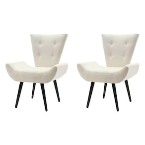 Kit 2 Poltronas Decorativa Emilia Pé Palito - Bege - Cor: Bege