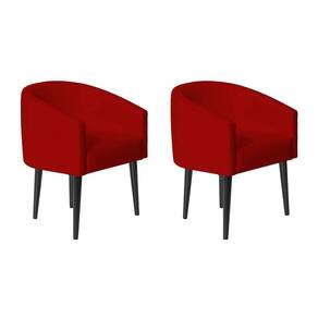Kit 2 Poltrona Sandy Em Courvin Para Escritório Consultório Vermelho - Cor: Vermelho