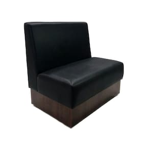 Sofá Booth Slim 1,20M Estofado D28 Para Bares E Restaurantes - Liso Preto - Cor: Preto