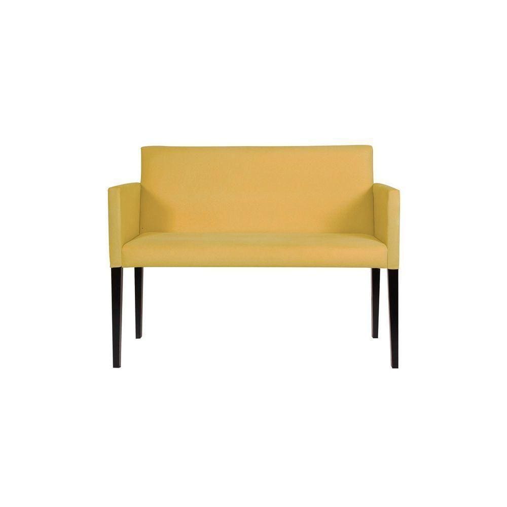 Namoradeira Decorativa Nina Estilo Retrô Em Tecido Suede - Amarelo - Cor: Amarelo