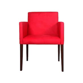 Poltrona Nina Tecido Suede Escritório Estofada - Vermelho - Cor: Vermelho