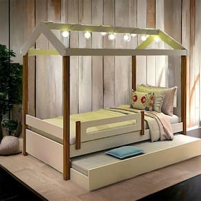 Cama Casa Elisa Branca com LED Auxiliar e 02 Colchões
