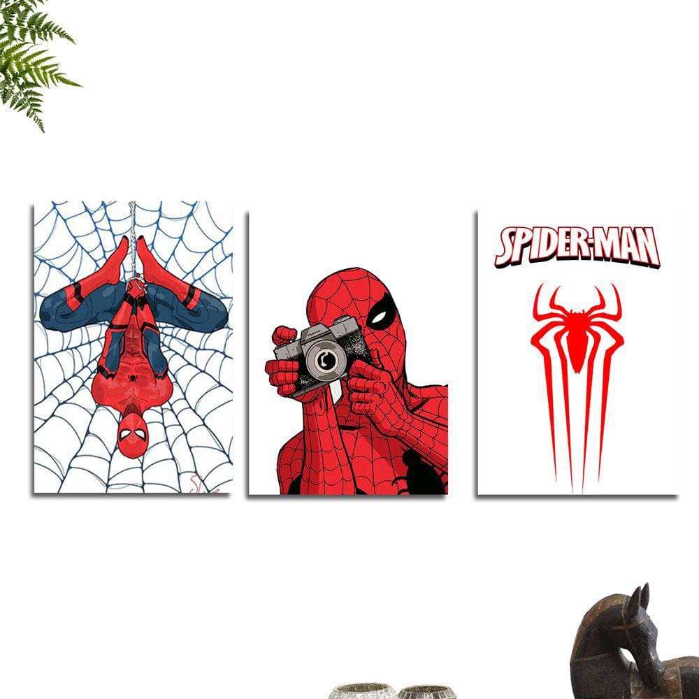 Kit Placa Decorativa Homem Aranha Decoração - 3 Unidade