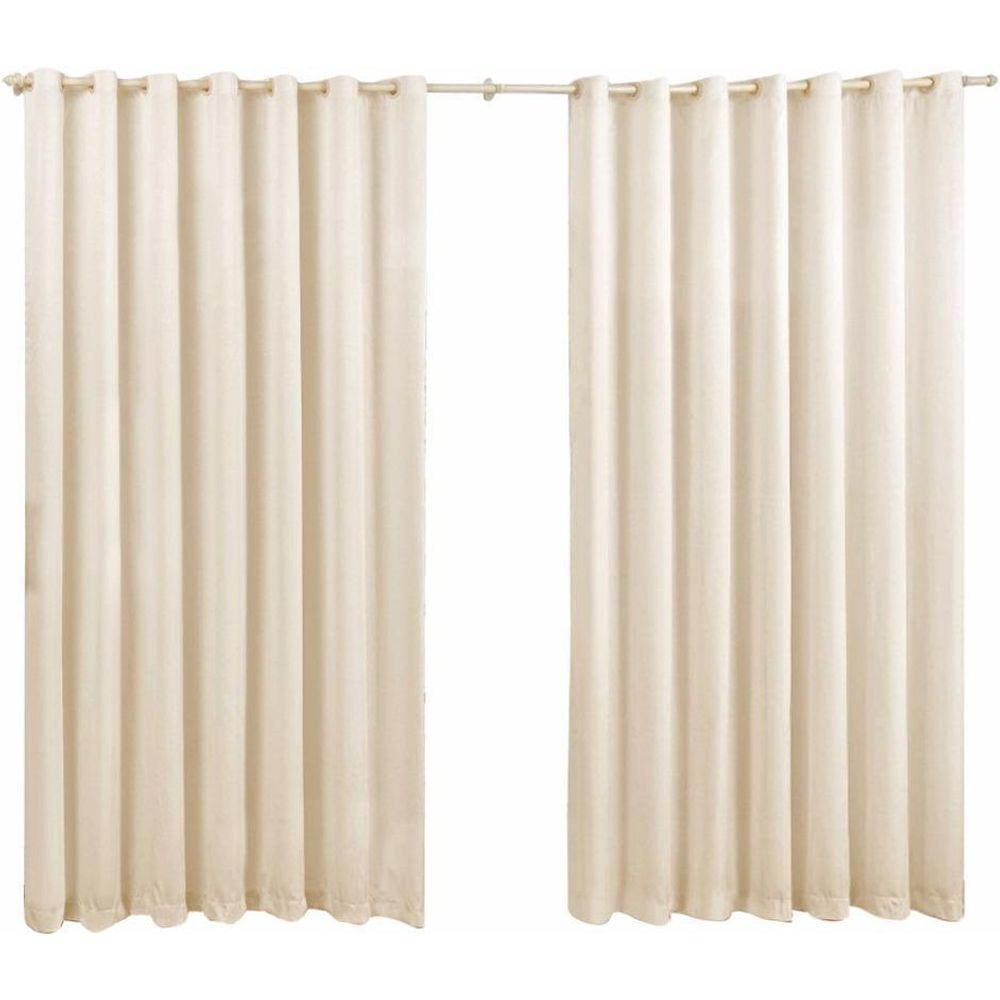 Cortina Para Quarto Sala Em Tecido Oxford Palha 3,00X2,20