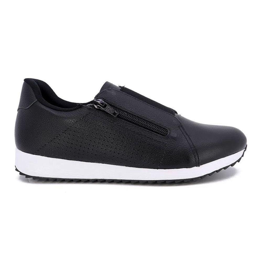 Tenis Usaflex Feminino Com Amortecedor Tênis Casual Preto Couro