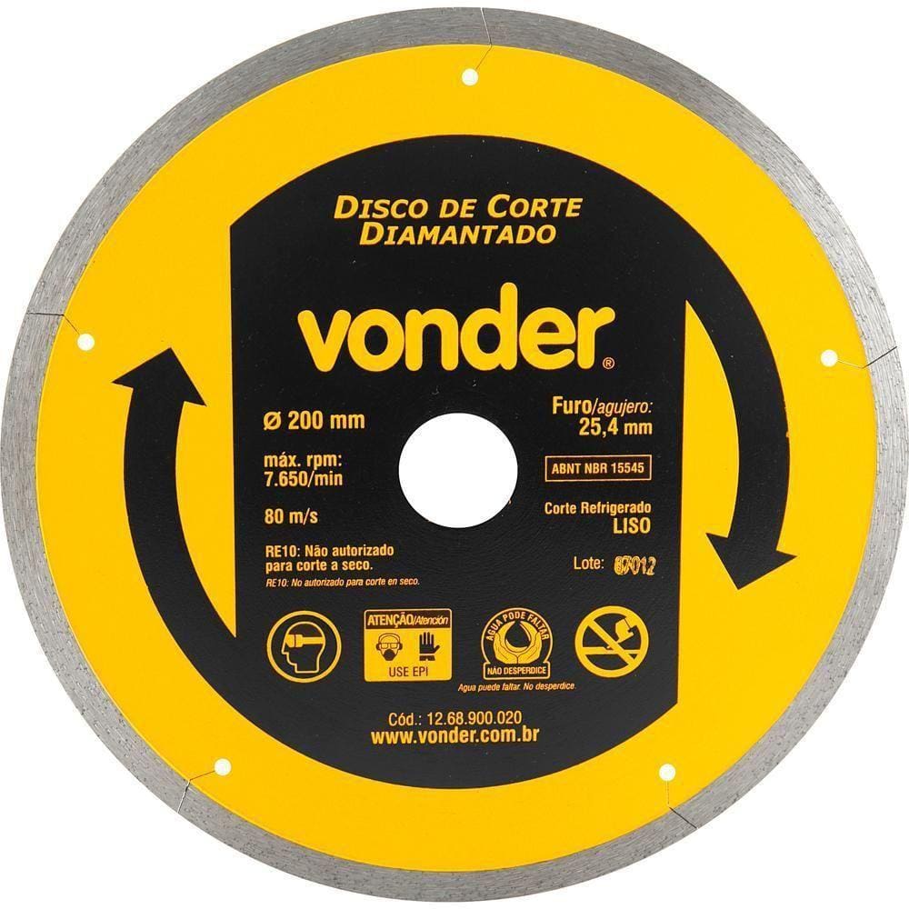 Disco Diamantado 200mm Liso -Vonder