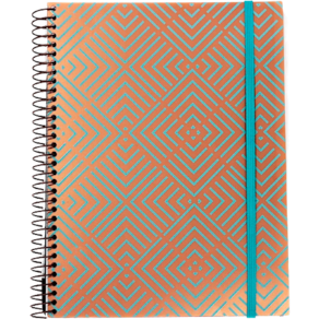 Caderno Universitário 1 Matéria Confetti Ouro turquesa