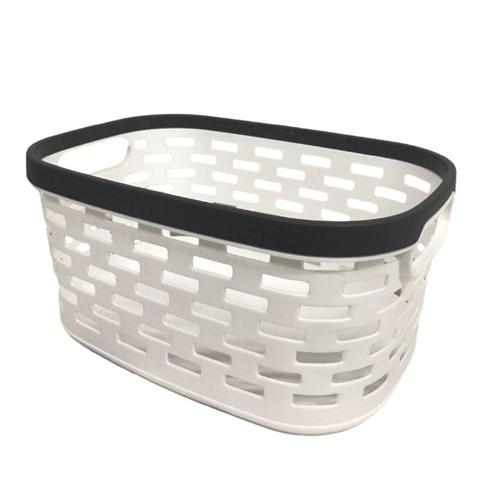 Cesto Organizador de plástico Multiúso Vazado com Alça 30cm