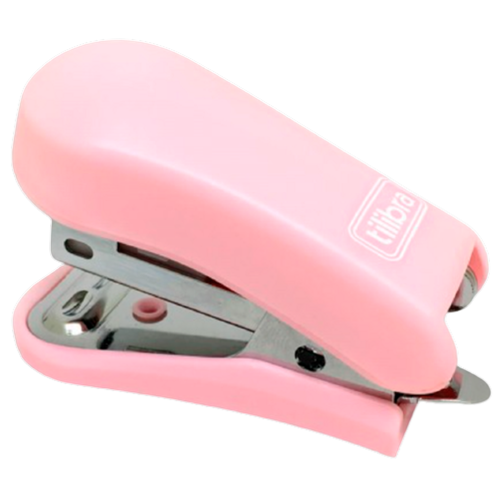 Grampeador Mini G101 c/ extrator de grampos Tilibra Cor Rosa