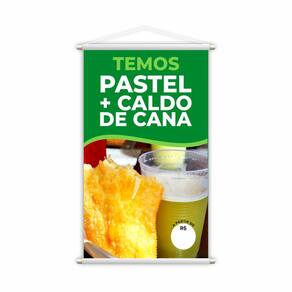 Banner Temos Pastel e Caldo de Cana Lanche Preço Grande