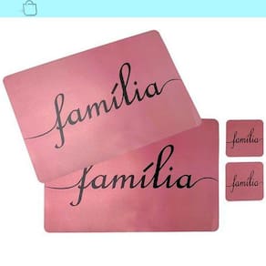 Kit 2 Jogos Americanos e 2 Porta Copos Família