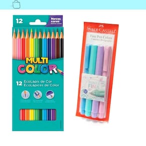 Kit Ecolápis 12 Cores e Fine Pen Color 0.4mm Faber-Castell