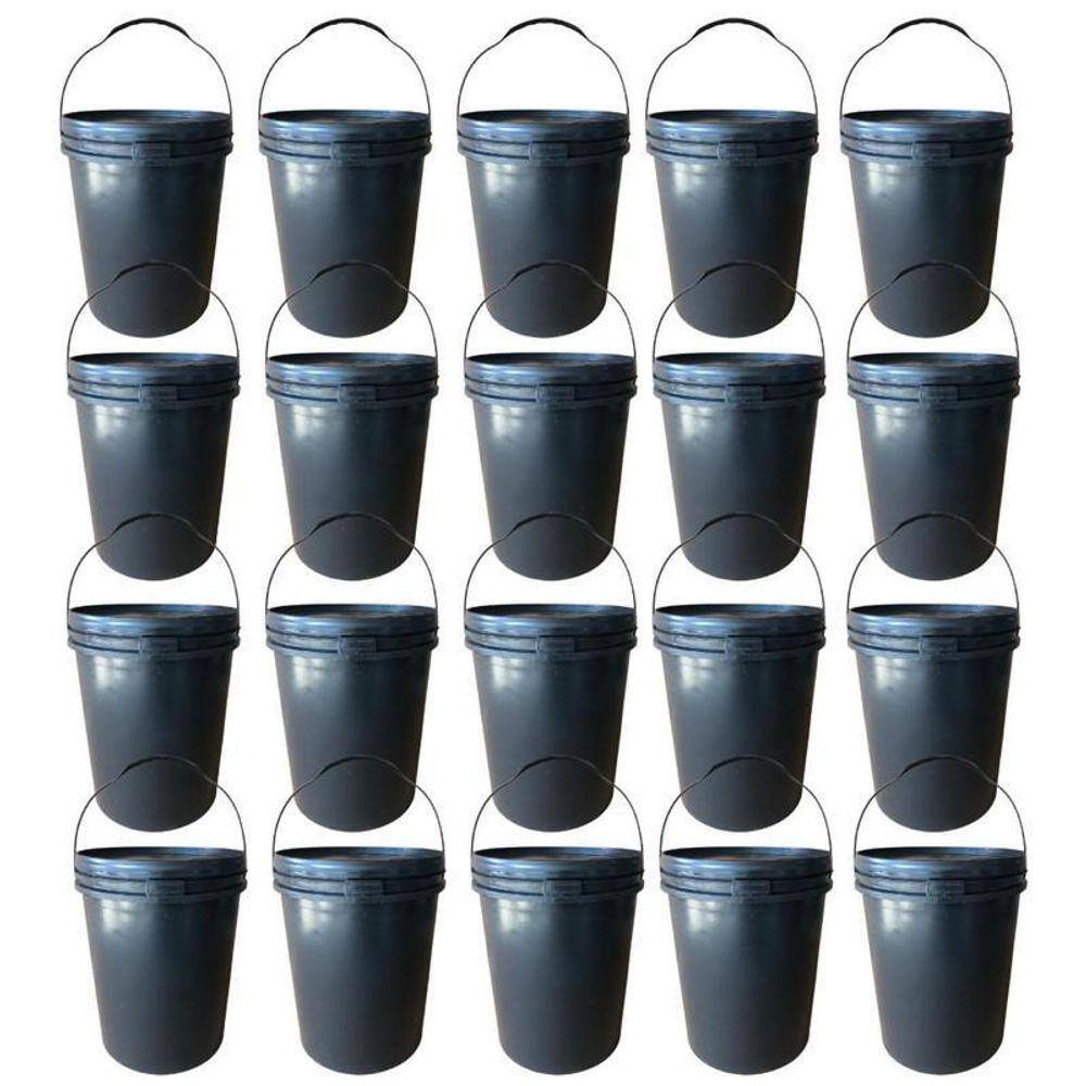 Balde 16L Para Limpeza Industrial Alça Plástica - 20 Pçs