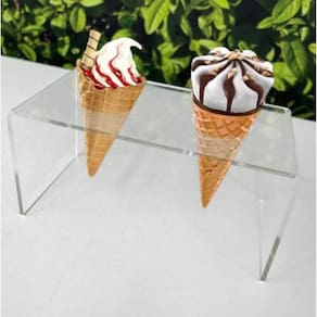 Porta Sorvete Batata Temaki Pizza Cone Acrílico 2 Furos Cones