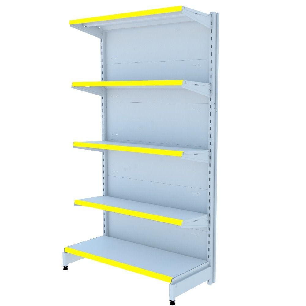 Gondola Parede 196 Flex Inicial Branco 5 Bandejas Pe Amarelo