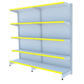 Gondola Parede 196 Flex Kit 2 Metros Branco Pe Amarelo
