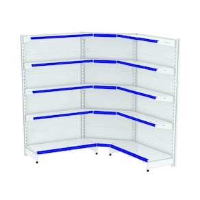 Gondola Parede 196 Flex Kit 2 Metros 1 Canto Branco Pe Azul