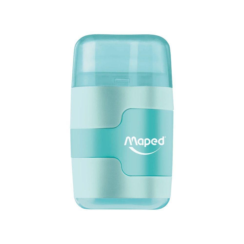 Apontador Escolar Com Borracha Connect Tom Pastel 2 Furos Maped