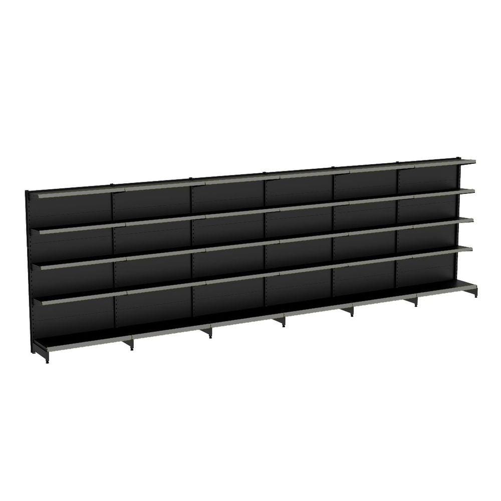 Gondola Parede 196 Flex Kit 6 Metros Preto Sp Etiqueta