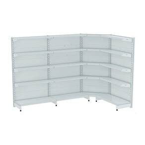 Gondola Parede 196 Flex Kit 3 Metros 1 Canto Branco Sp Etiqu
