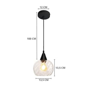 Lustre Pendente Taschibra Elisa Rigato E27 Transparente Bivo