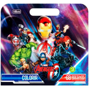 Livro atividades colorir + adesivos Maleta Avengers Tilibra