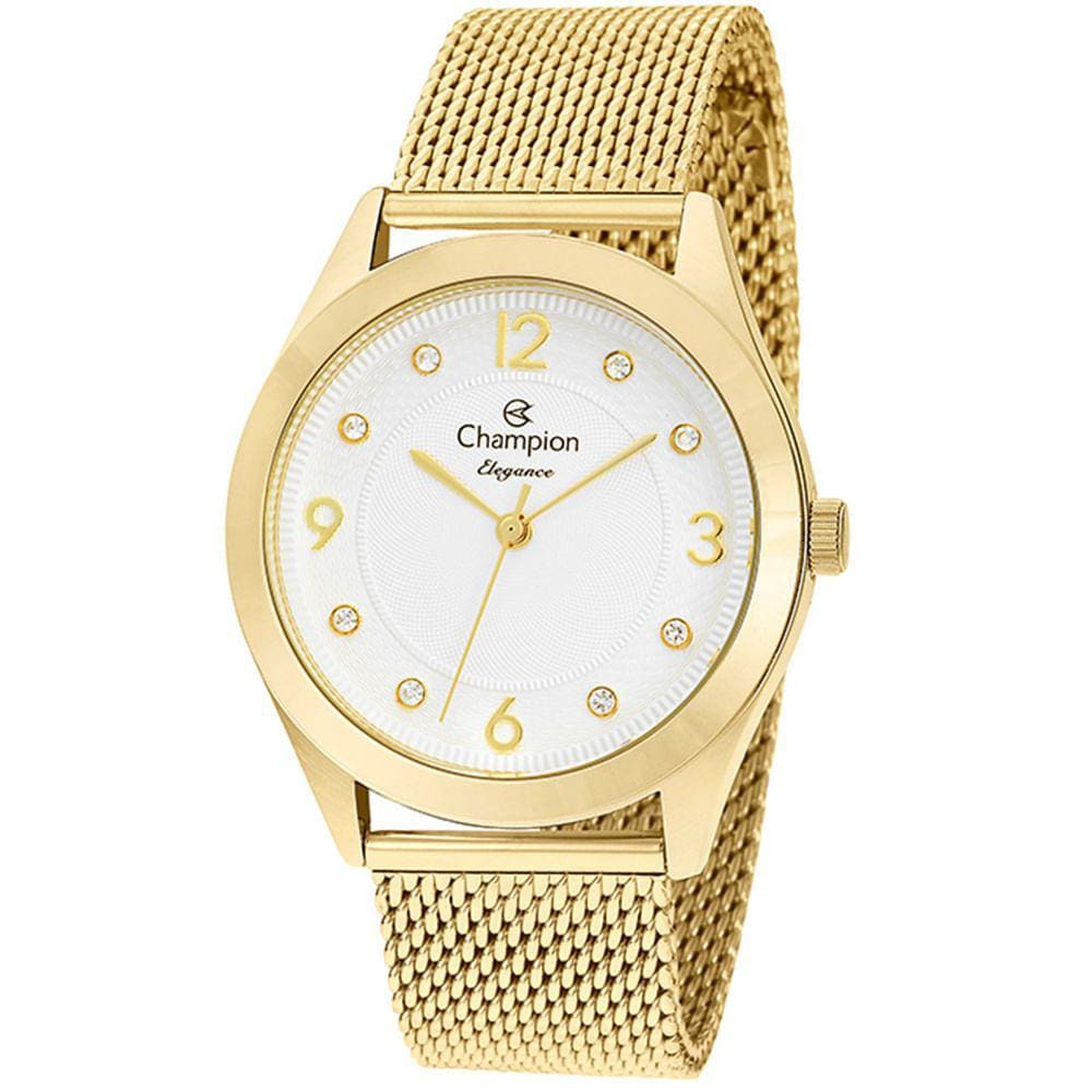 Relógio CHAMPION feminino esteira dourado CN25430M
