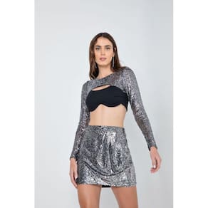 Mini Saia Feminina Justa - Flor de Lis FEMININA - P