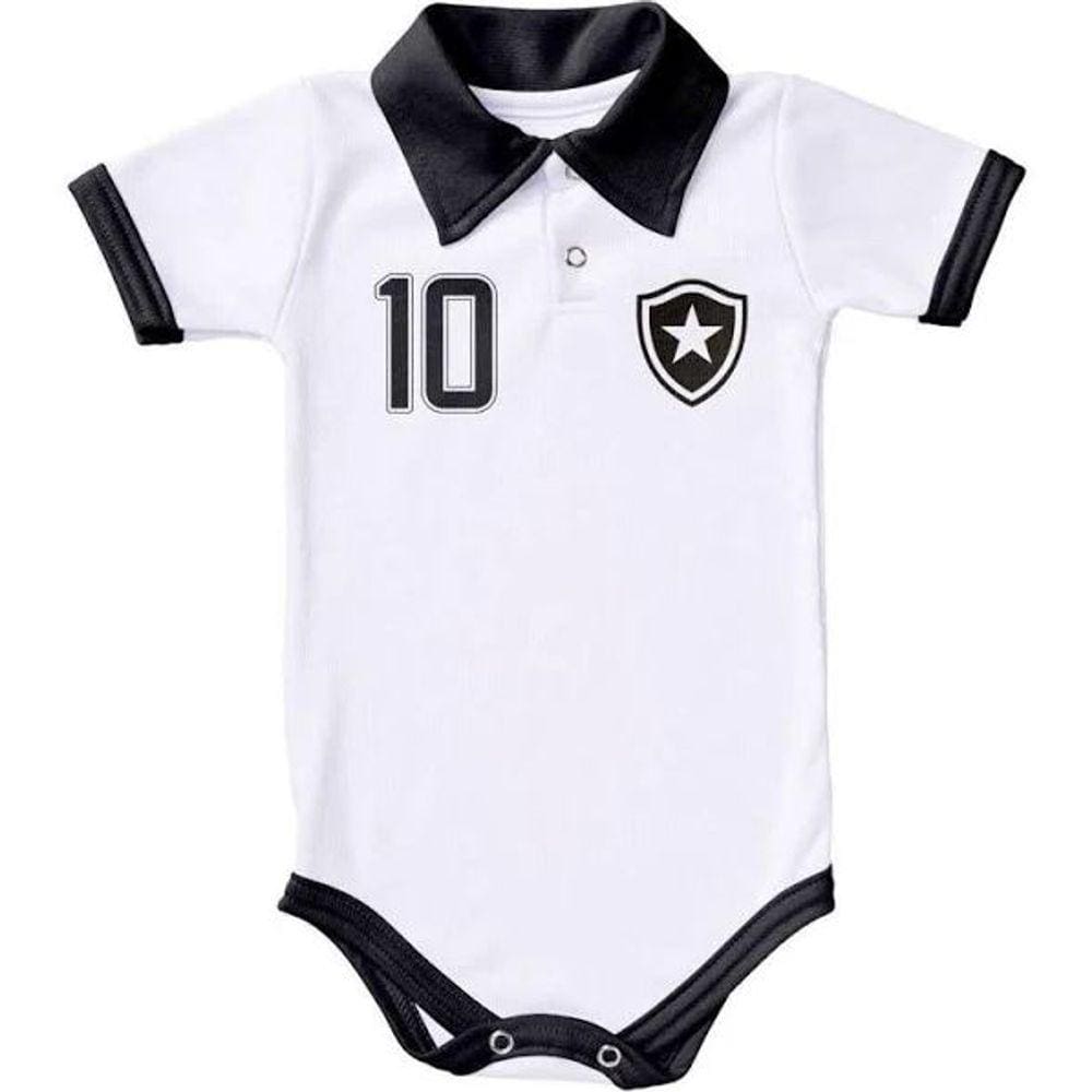 Body Pólo Bebê Botafogo Branco Manga Curta - Torcida Baby