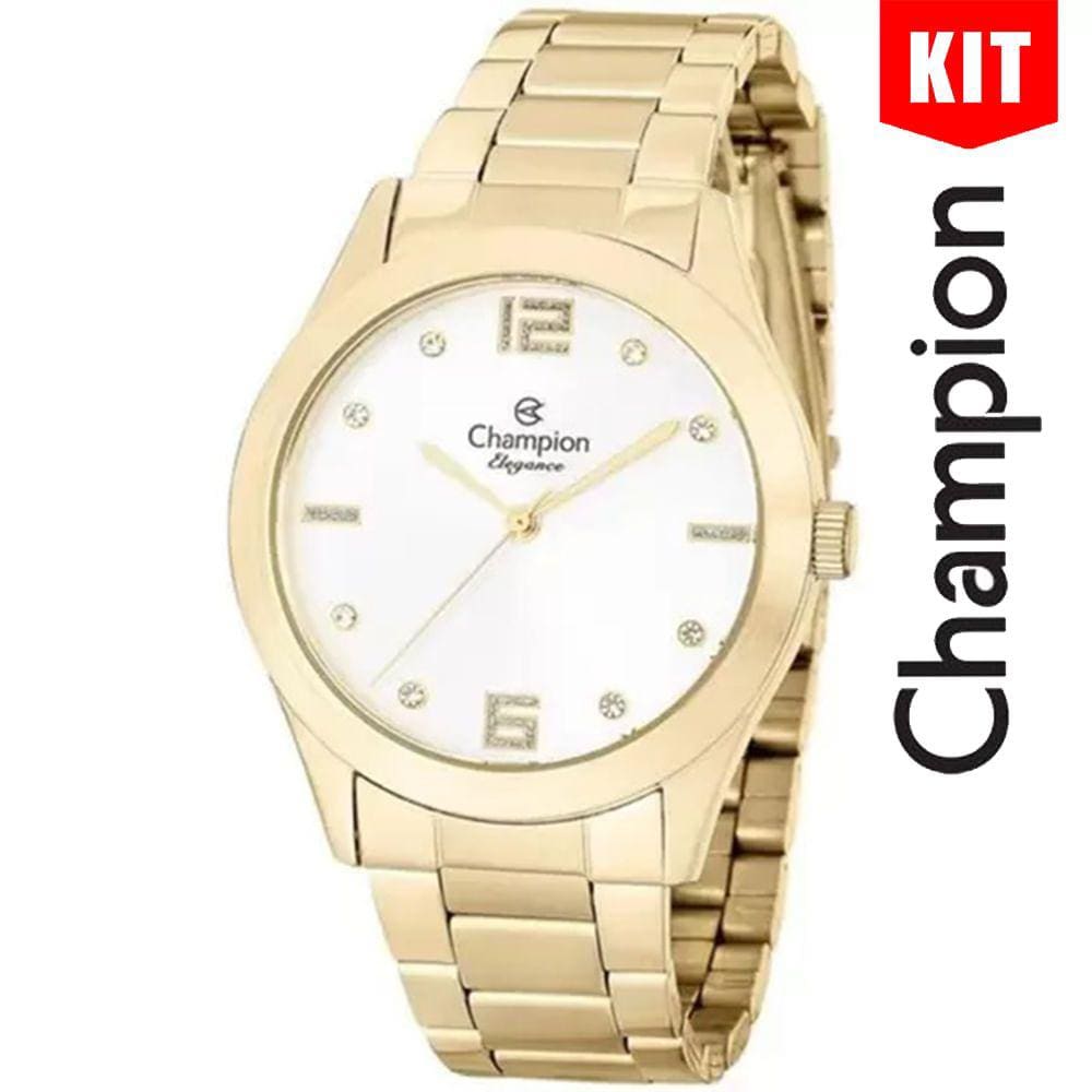 Relógio CHAMPION KIT prata dourado feminino CN25145W