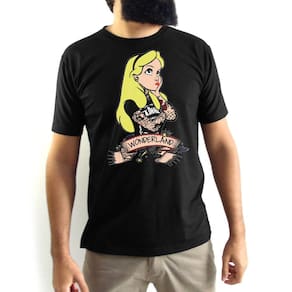 Camiseta Masculina  Alice no País das Maravilhas Preta