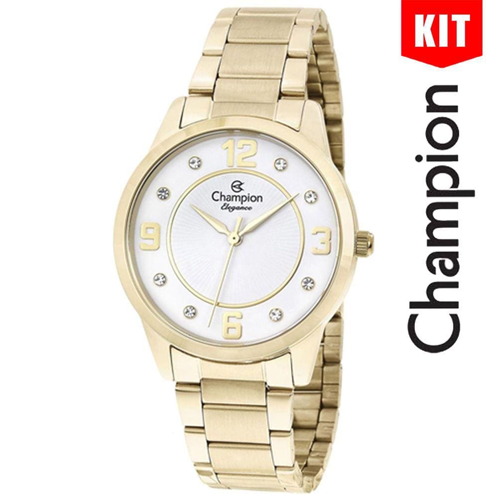 Relógio CHAMPION KIT feminino analógico dourado CN24119W