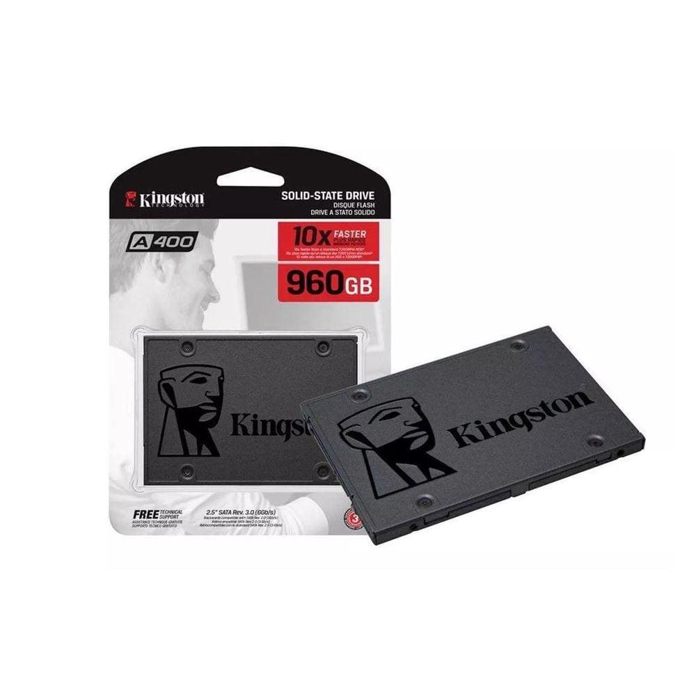 SSD Kingston 960GB A400 2,5 Pol Sata 3 6gb/s Sata 2 3gb/s