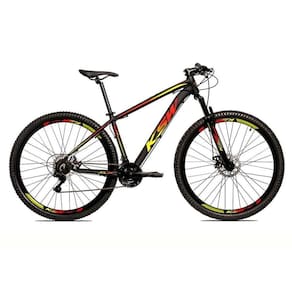 Bicicleta Aro 29 Ksw Xlt 27v Freio Hidráulico K7 Garfo com Trava - Preto\Vermelho\Amarelo