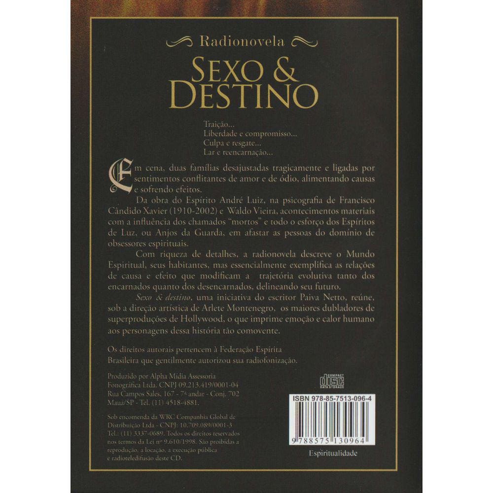 Áudio Livro CD Triplo Sexo & Destino | Casas Bahia