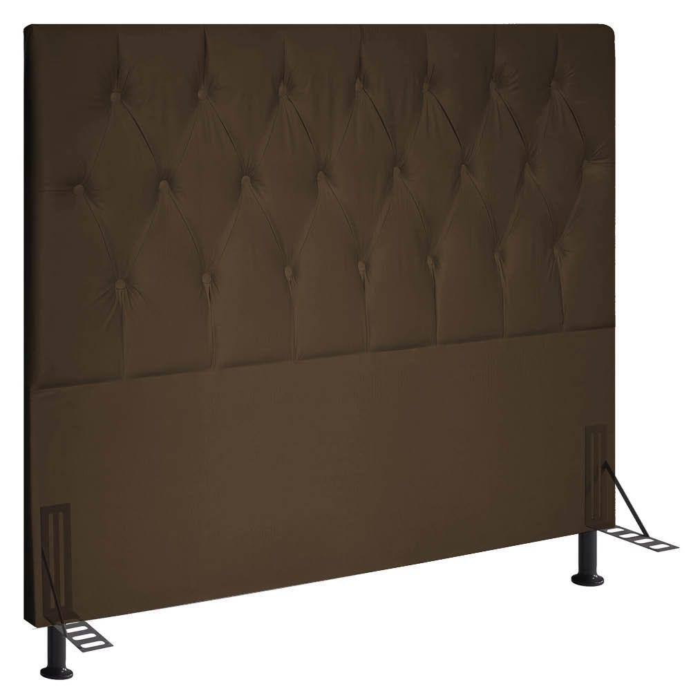 Cabeceira King 1,95m Estocolmo Suede Marrom - Pallazio