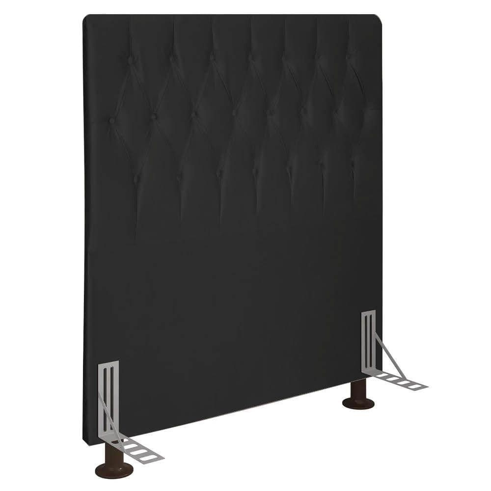 Cabeceira Solteiro 0,90m Estocolmo Suede Preto - Pallazio