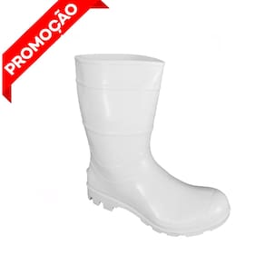 Bota Galocha Pvc Limpeza Faxina Branca Antiderrapante Botina