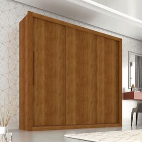 Guarda Roupa Casal 3 Portas 4 Gavetas Panama Sallêto Móveis - Cinamomo