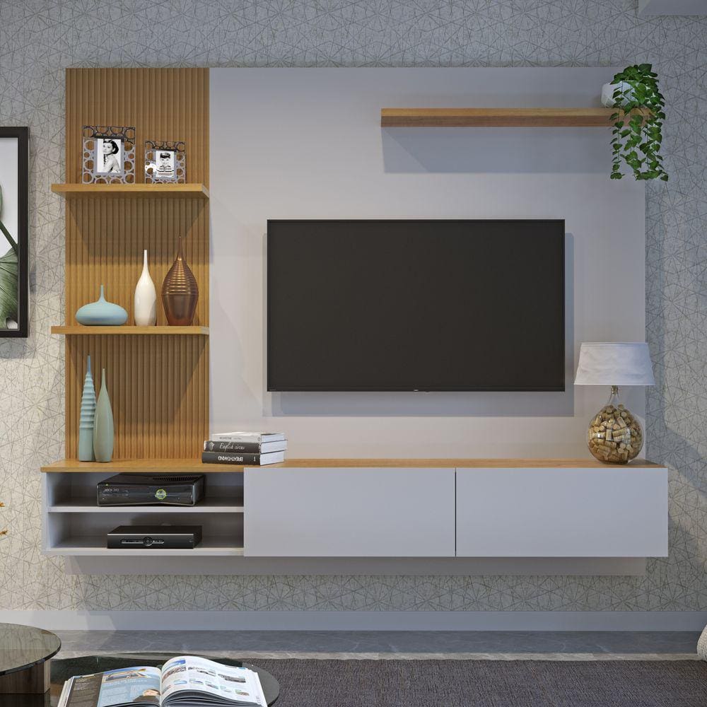 Home Suspenso para TV Montana Valdemóveis Off White/Cinamomo