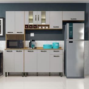 Cozinha 4 Peças 11 Portas 1 Gaveta Zafira Valdemóveis Cinamomo/Off White