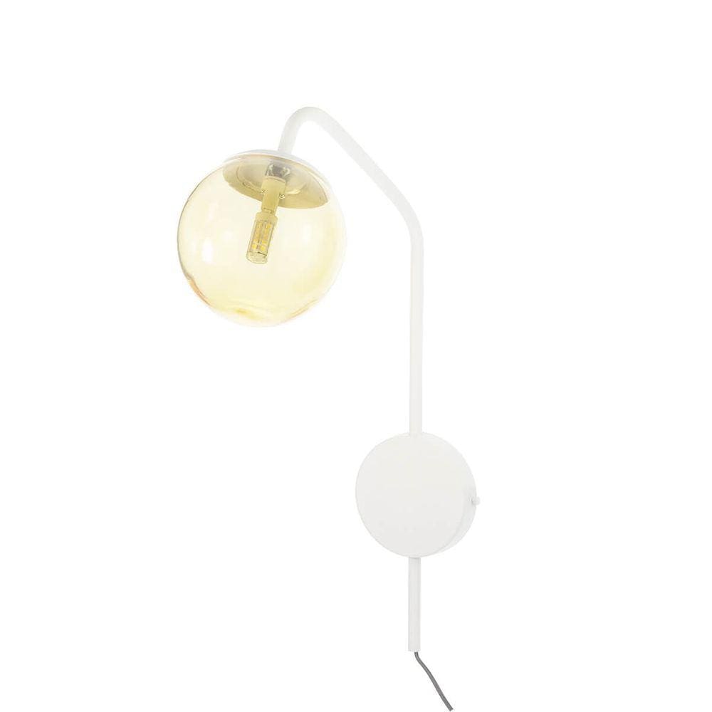 Arandela New Figo Branco - Vidro Âmbar