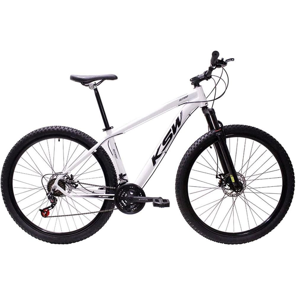 Bicicleta Aro 29 Ksw Xlt Alumínio 27v Freio a Disco Mecânico Garfo com Suspensão - Branco