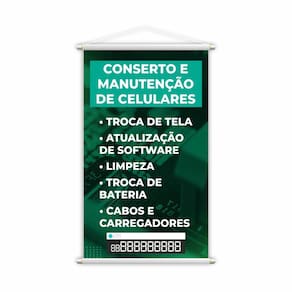 Banner Conserto Manutenção de Celulares Número Pix 60x40cm